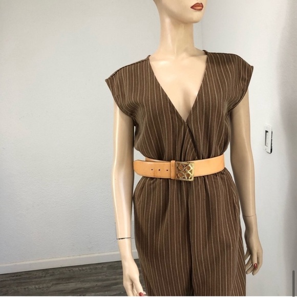 GRADE & GATHER jumpsuit sleeveless V-neck stripes - Picture 13 of 16